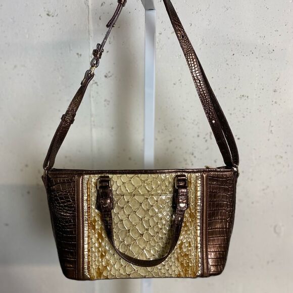 #165 BRAHMIN Champagne & Bronze Bag - Picture 8 of 13